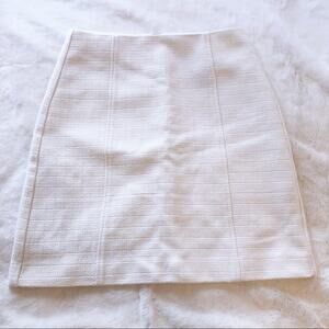 LOFT White Mini Pencil Zip Skirt